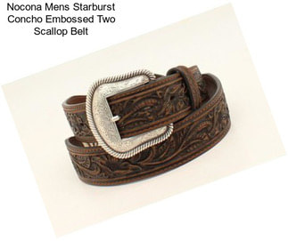 Nocona Mens Starburst Concho Embossed Two Scallop Belt