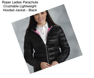 Roper Ladies Parachute Crushable Lightweight Hooded Jacket - Black