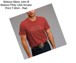 Stetson Mens John B Stetson Phily USA Screen Print T-Shirt - Red