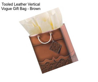 Tooled Leather Vertical Vogue Gift Bag - Brown