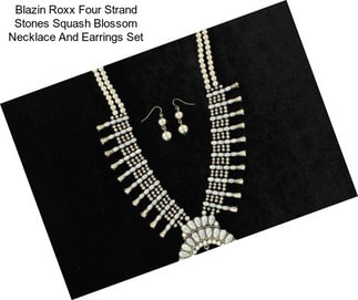 Blazin Roxx Four Strand Stones Squash Blossom Necklace And Earrings Set