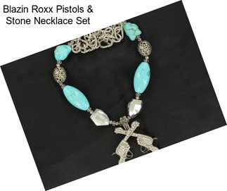 Blazin Roxx Pistols & Stone Necklace Set