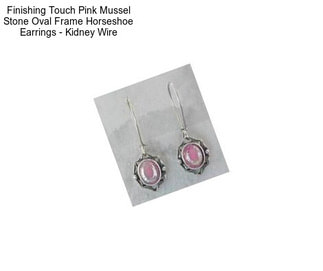 Finishing Touch Pink Mussel Stone Oval Frame Horseshoe Earrings - Kidney Wire