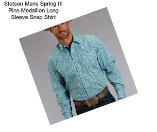 Stetson Mens Spring III Pine Medallion Long Sleeve Snap Shirt