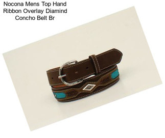 Nocona Mens Top Hand Ribbon Overlay Diamind Concho Belt Br