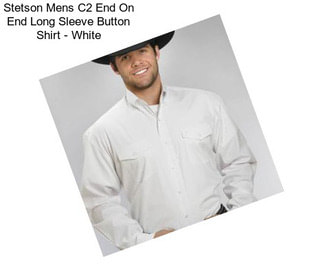 Stetson Mens C2 End On End Long Sleeve Button Shirt - White