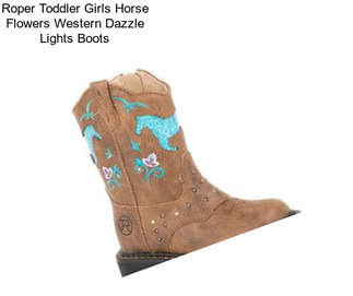 Roper Toddler Girls Horse Flowers Western Dazzle Lights Boots