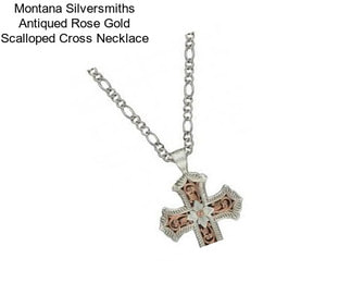 Montana Silversmiths Antiqued Rose Gold Scalloped Cross Necklace