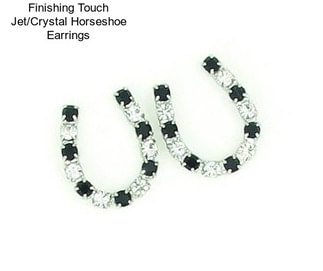 Finishing Touch Jet/Crystal Horseshoe Earrings