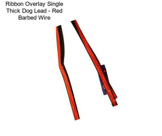 Ribbon Overlay Single Thick Dog Lead - Red Barbed Wire