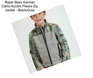 Roper Boys Karman Camo Accent Fleece Zip Jacket - Black/Grey