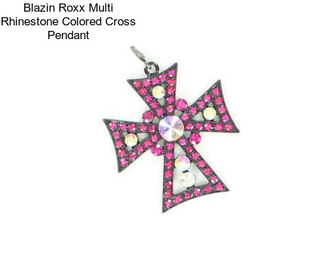 Blazin Roxx Multi Rhinestone Colored Cross Pendant