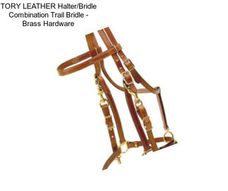 TORY LEATHER Halter/Bridle Combination Trail Bridle - Brass Hardware