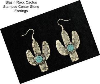 Blazin Roxx Cactus Stamped Center Stone Earrings