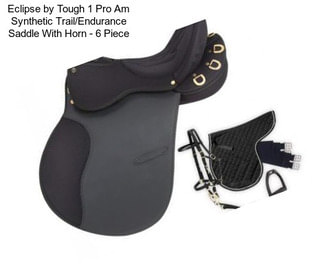 Eclipse by Tough 1 Pro Am Synthetic Trail/Endurance Saddle With Horn - 6 Piece