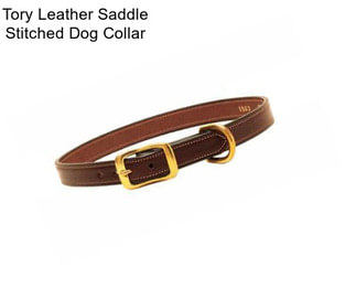 Tory Leather Saddle Stitched Dog Collar