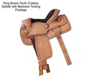King Series Youth Cowboy Saddle with Barbwire Tooling Package