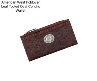 American West Foldover Leaf Tooled Oval Concho Wallet