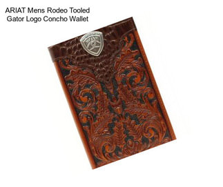 ARIAT Mens Rodeo Tooled Gator Logo Concho Wallet