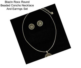 Blazin Roxx Round Beaded Concho Necklace And Earrngs Set