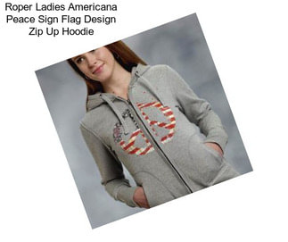 Roper Ladies Americana Peace Sign Flag Design Zip Up Hoodie