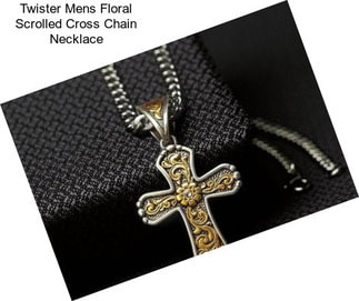 Twister Mens Floral Scrolled Cross Chain Necklace