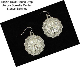 Blazin Roxx Round Drop Aurora Borealis Center Stones Earrings