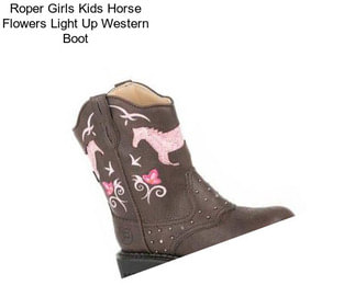 Roper Girls Kids Horse Flowers Light Up Western Boot