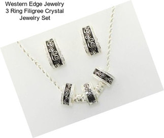 Western Edge Jewelry 3 Ring Filigree Crystal Jewelry Set