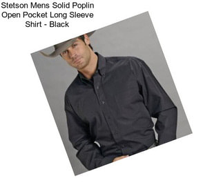 Stetson Mens Solid Poplin Open Pocket Long Sleeve Shirt - Black