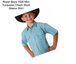 Roper Boys 1529 Mini Turquoise Check Short Sleeve Shirt