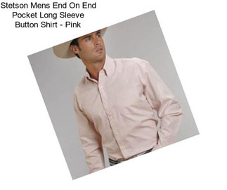 Stetson Mens End On End Pocket Long Sleeve Button Shirt - Pink