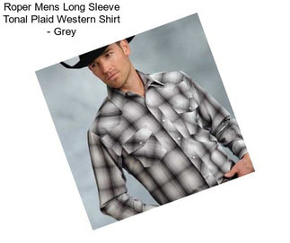 Roper Mens Long Sleeve Tonal Plaid Western Shirt - Grey