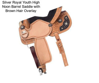 Silver Royal Youth High Noon Barrel Saddle with Brown Hair Overlay