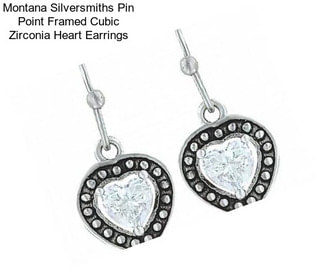Montana Silversmiths Pin Point Framed Cubic Zirconia Heart Earrings