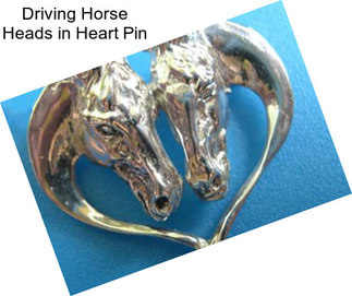 Driving Horse Heads in Heart Pin