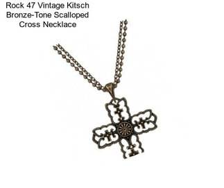 Rock 47 Vintage Kitsch Bronze-Tone Scalloped Cross Necklace