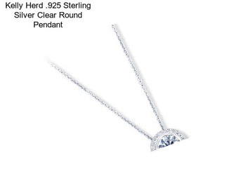 Kelly Herd .925 Sterling Silver Clear Round Pendant