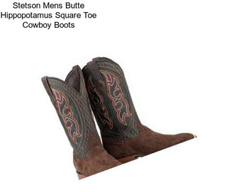 Stetson Mens Butte Hippopotamus Square Toe Cowboy Boots