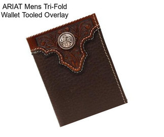 ARIAT Mens Tri-Fold Wallet Tooled Overlay