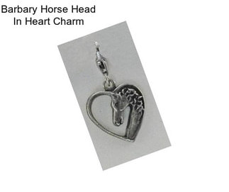 Barbary Horse Head In Heart Charm