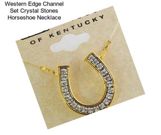 Western Edge Channel Set Crystal Stones Horseshoe Necklace