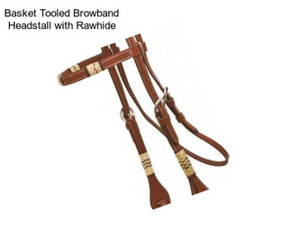 Basket Tooled Browband Headstall with Rawhide