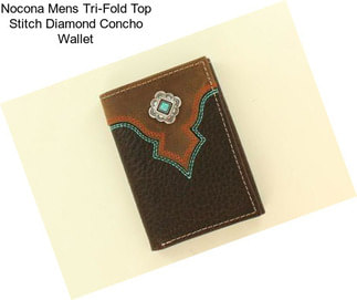 Nocona Mens Tri-Fold Top Stitch Diamond Concho Wallet