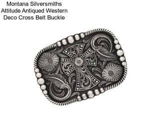 Montana Silversmiths Attitude Antiqued Western Deco Cross Belt Buckle