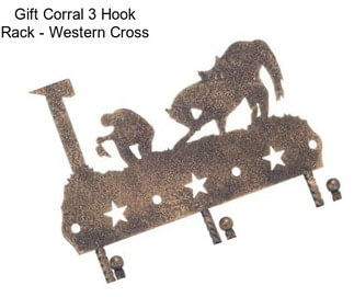 Gift Corral 3 Hook Rack - Western Cross