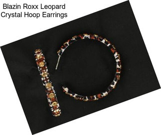 Blazin Roxx Leopard Crystal Hoop Earrings