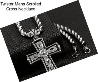 Twister Mens Scrolled Cross Necklace