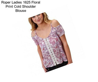 Roper Ladies 1625 Floral Print Cold Shoulder Blouse