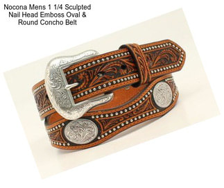 Nocona Mens 1 1/4 Sculpted Nail Head Emboss Oval & Round Concho Belt